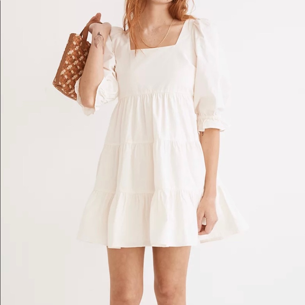 Madewell Poplin Lizzie Babydoll Dress, Size 12 Brand New with Tags